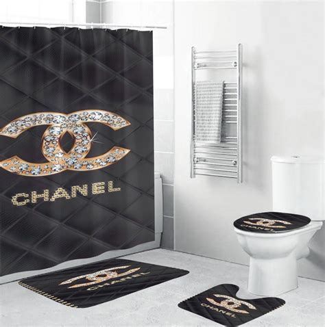 coco chanel curtains|shower curtain Chanel bathroom set.